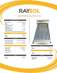 calentador solar de tubos RAYSOL acero 120 litros (lts)